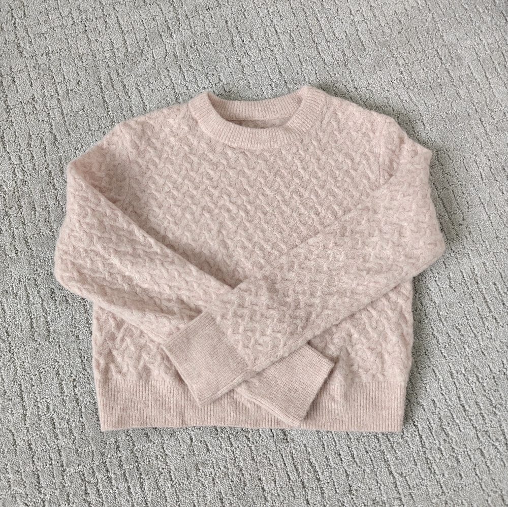 Alpaca Wool-Blend Crosshatch Sweater